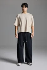 Double Waist Sweatpants Black (1)