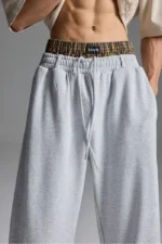 Double Waist Sweatpants Grey (3)