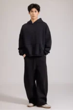Woolenmaker Cropped Hoodie Black (1)