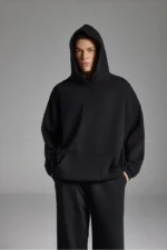 Woolenmaker Cropped Hoodie Black (6)