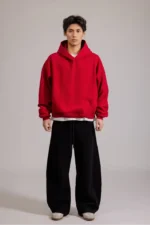 Woolenmaker Cropped Hoodie Red (1)