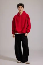 Woolenmaker Cropped Hoodie Red (2)