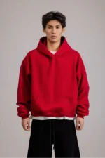 Woolenmaker Cropped Hoodie Red (3)