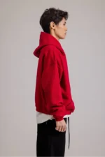 Woolenmaker Cropped Hoodie Red (4)