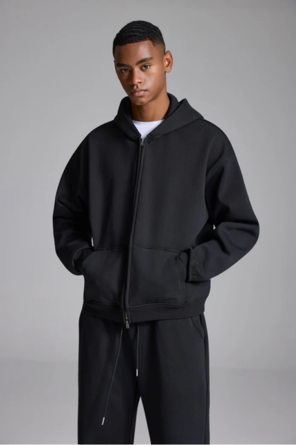 Woolenmaker Linden Zip Jacket Black (1)