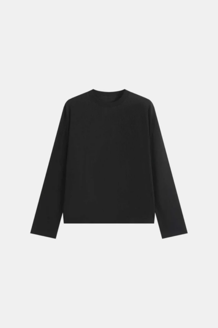 Woolenmaker Waffle Sweatshirt Black (1)